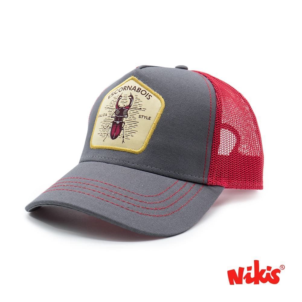 Gorra Escornabois Gris-Rojo - Imagen 1