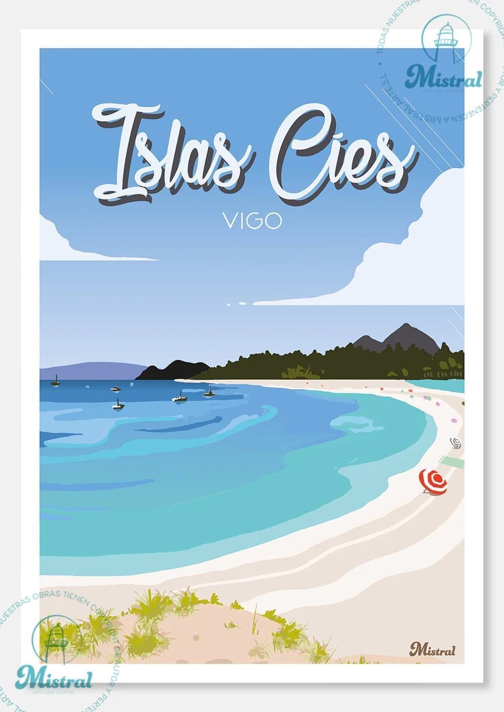 Lámina Islas Cíes (enmarcada) - Imagen 1