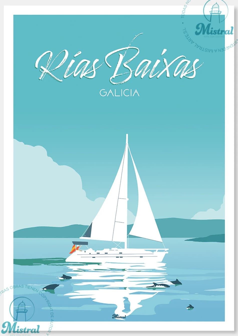 Lámina Rías Baixas (enmarcada) - Imagen 1